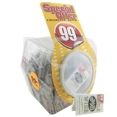 JOB SINGLE WIDE (WHITE) CIGARETTE ROLLING PAPERS JAR 100CT/PACK